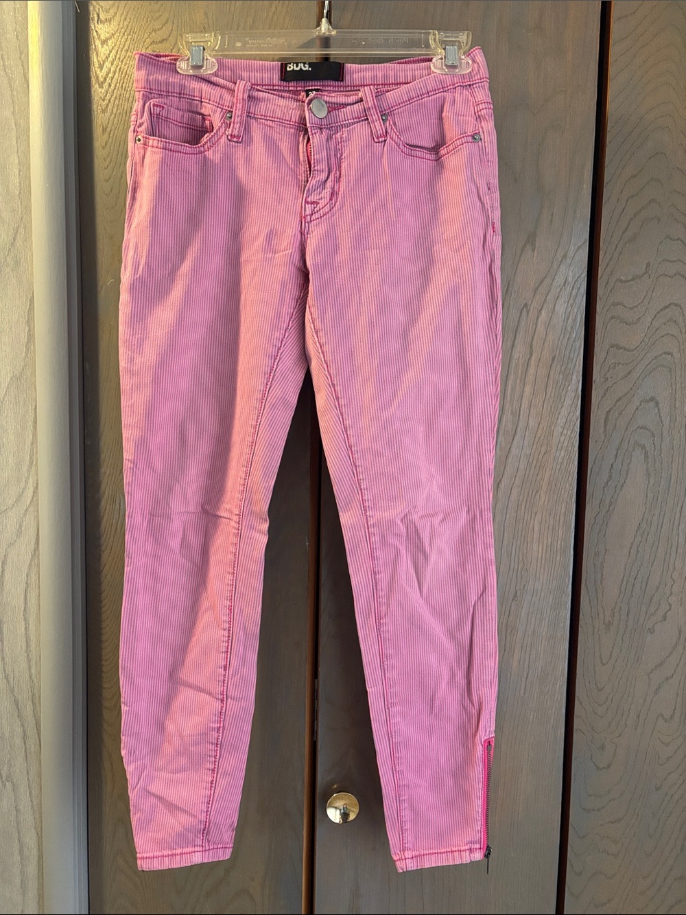 Urban Outfitters BDG Pink Stripe Skinny Jeans Ankle Zip 2010 Hipster